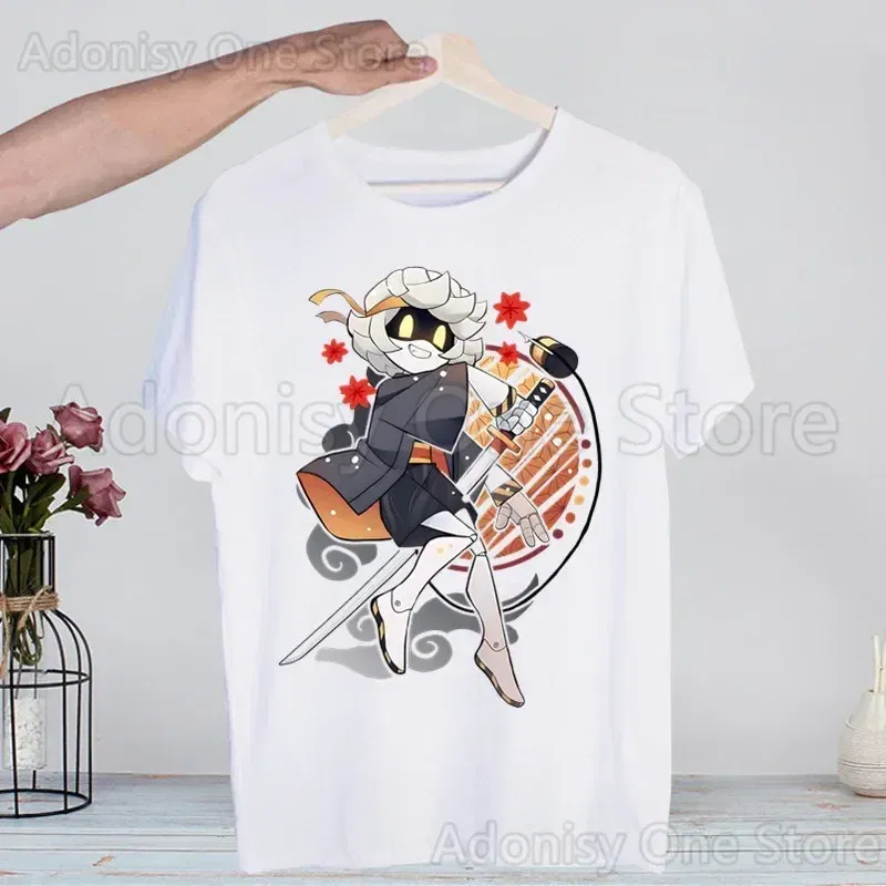 Color: Brown, Size: XXL - Murder Drones Fashion Man Tshirt Summer Fashion T-shirt Casual White Funny Cartoon Print T-shirt Hip Pop Tops tee