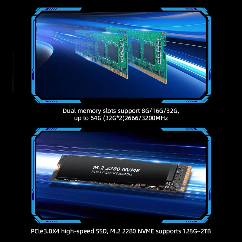 Cable length: 0.8m, Color: Blue, Ships From: CHINA - Top AMD R7 5800H 5700U 4800H R5 5500U 4500U Mini PC Supports up to 32GB RAM 2T NVME SSD WIFi6 Computer PC Win 11 Pro