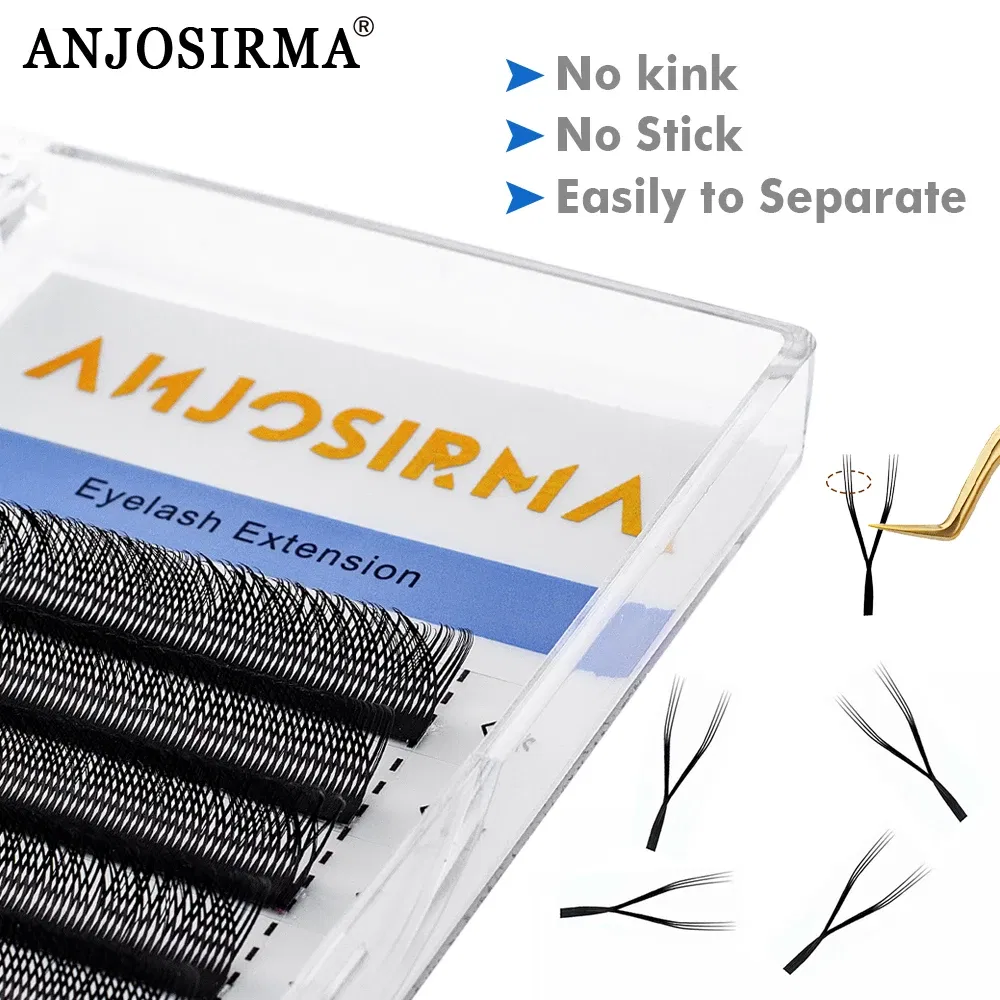Curl: C, Length: 15mm - ANJOSIRMA YY Shaped Eyelash Extension, 3 Split Tips, Soft BASF Lash,  Hand Made Curl, High Quality, 3D，0.07 makeup eyelashes
