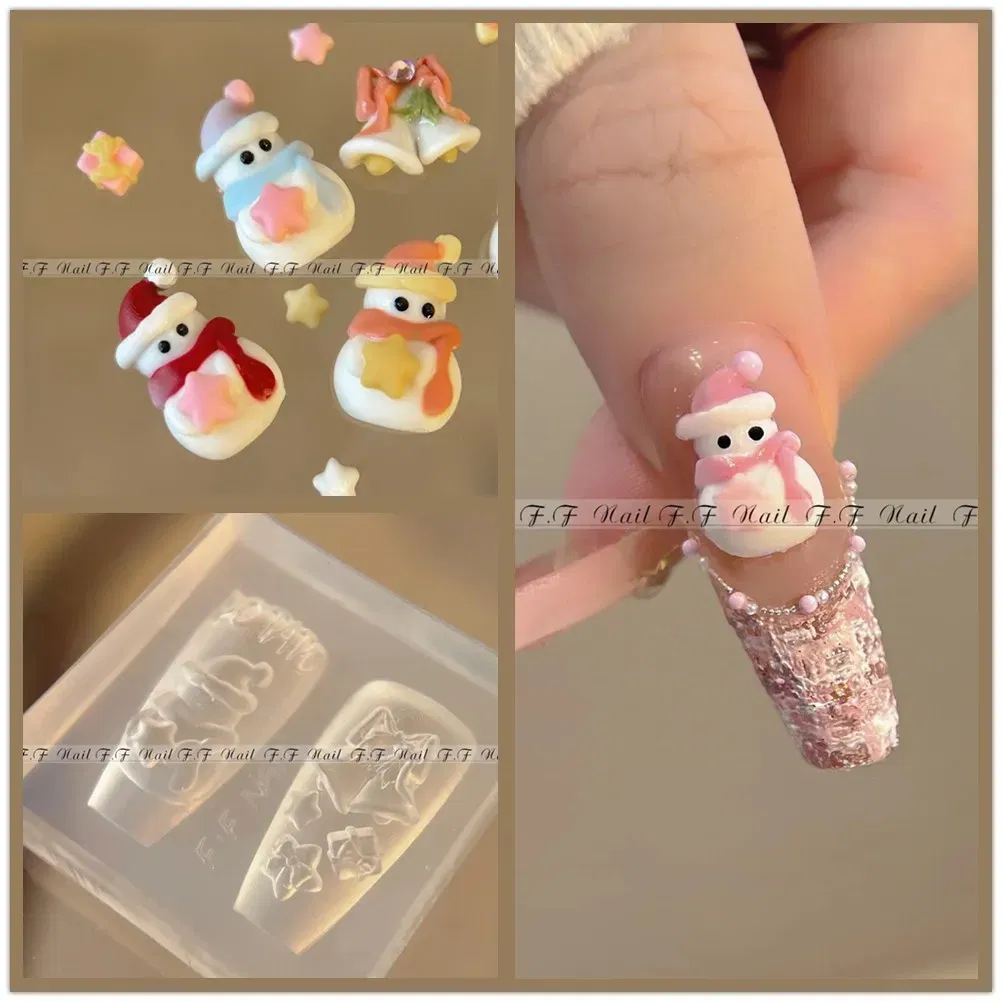 Color: Yellow - 1pc  Snake Flamingo Jellyfish Dragon Dtream 3D Acrylic Mold  Nail Art DIY  Silicone  Nail Art Templates Nails Mold