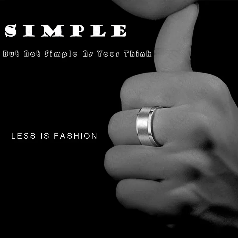 Main Stone Color: Black, Ring Size: 12 - Auxauxme 8mm Black Titanium Stainless Men Ring Simple Wedding Bands Rings Gift For Male Jewelry Size 5-13 Drop shipping