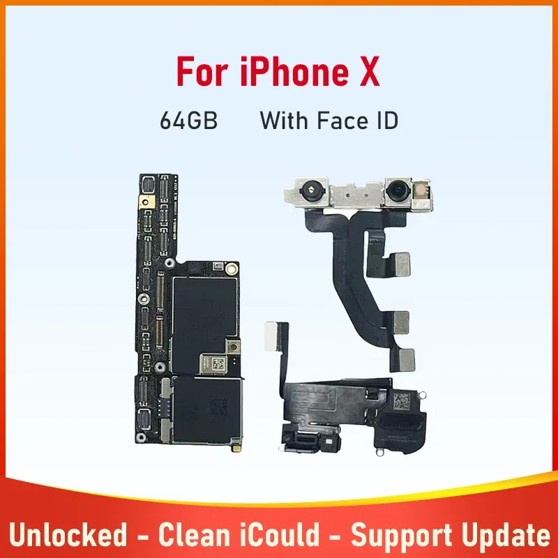 Color: PURPLE, Ships From: CHINA - Top Tested Motherboard for iPhone X XR XS Max 64g 128g 256g Unlocked Mainboard With Face ID Cleaned Logic Board