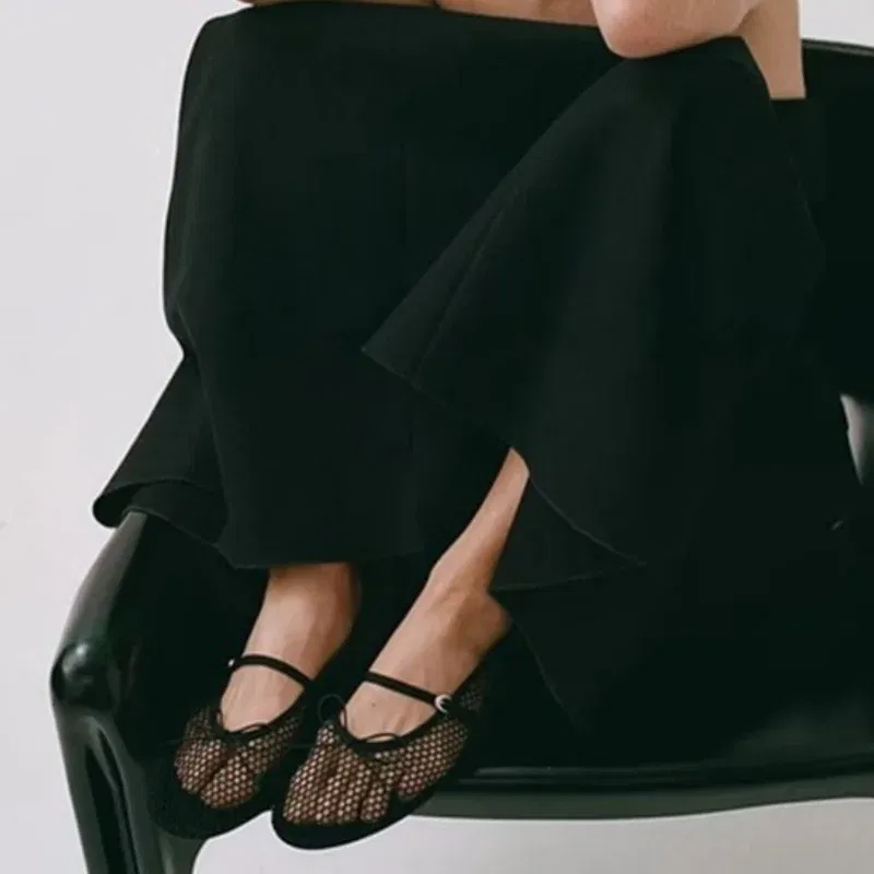 Color: black, Shoe Size: 35, Ships From: CHINA - Mesh Summer Ballet Flats Shoes Women Buckle Strap Breathable 2025 New Flats Shoes Ladies Black Mary Janes Footwear Loafers