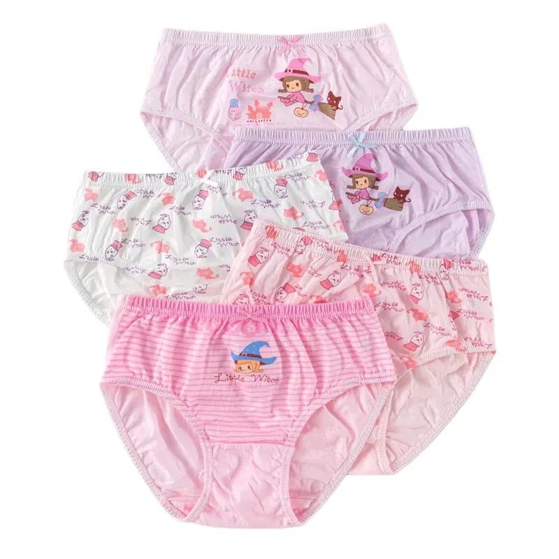 Color: Dark Grey, Kid Size: 5 - 5 Pack Girls Cotton Briefs With Exquisite Box, Queen Elsa Kids Soft Girls Panties, Princess Cartoon Children's Underpants 2-14T