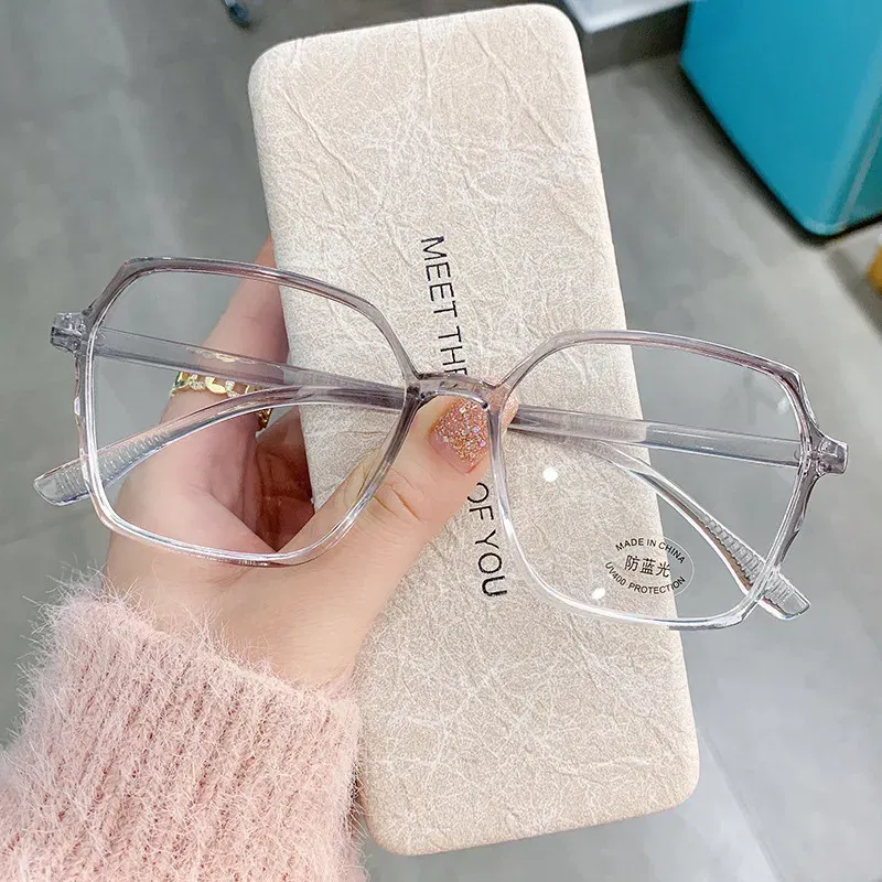 Frame Color: GRAY, Ships From: CN - Transparent Computer Glasses Frame Women Men Anti Blue Light polygon Eyewear Blocking Glasses Optical Spectacle Eyeglass
