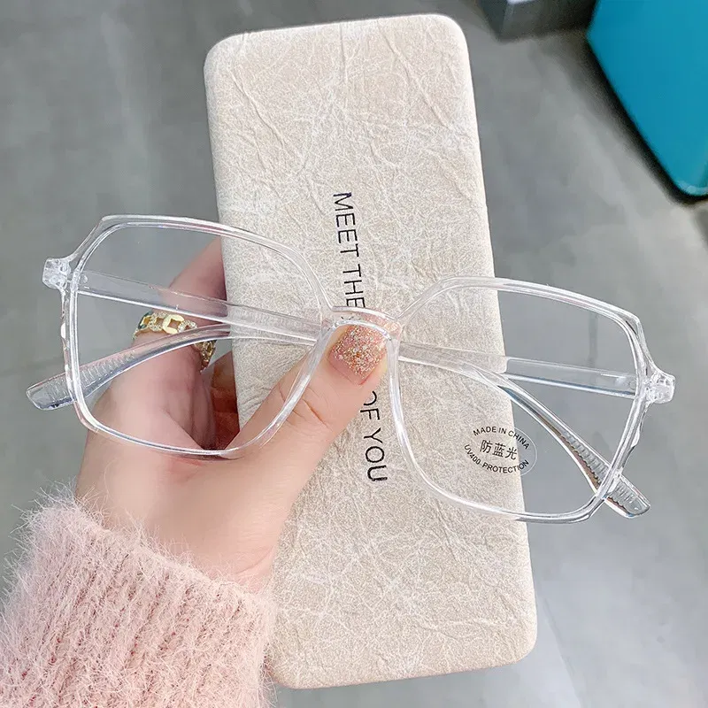 Frame Color: GRAY, Ships From: CN - Transparent Computer Glasses Frame Women Men Anti Blue Light polygon Eyewear Blocking Glasses Optical Spectacle Eyeglass