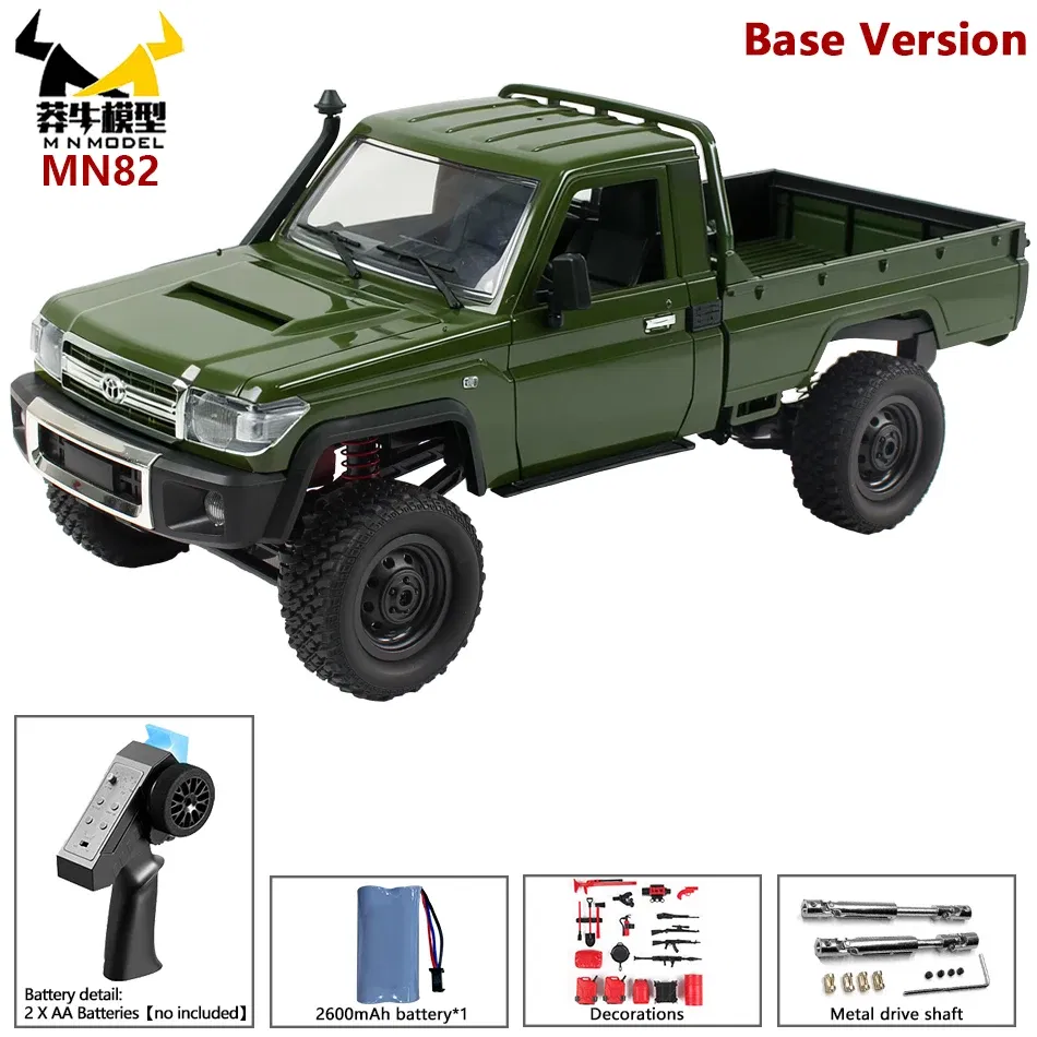 Color: light yellow - MN MODEL 1:12 4WD Retro RC Off-road Car All Terrain Vehicle Climbing Truck Rock Crawler Pickup Collection Model Toy for Adult