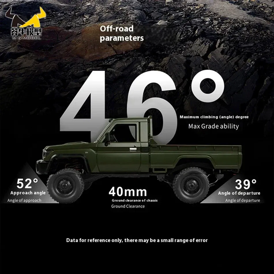 Color: light yellow - MN MODEL 1:12 4WD Retro RC Off-road Car All Terrain Vehicle Climbing Truck Rock Crawler Pickup Collection Model Toy for Adult