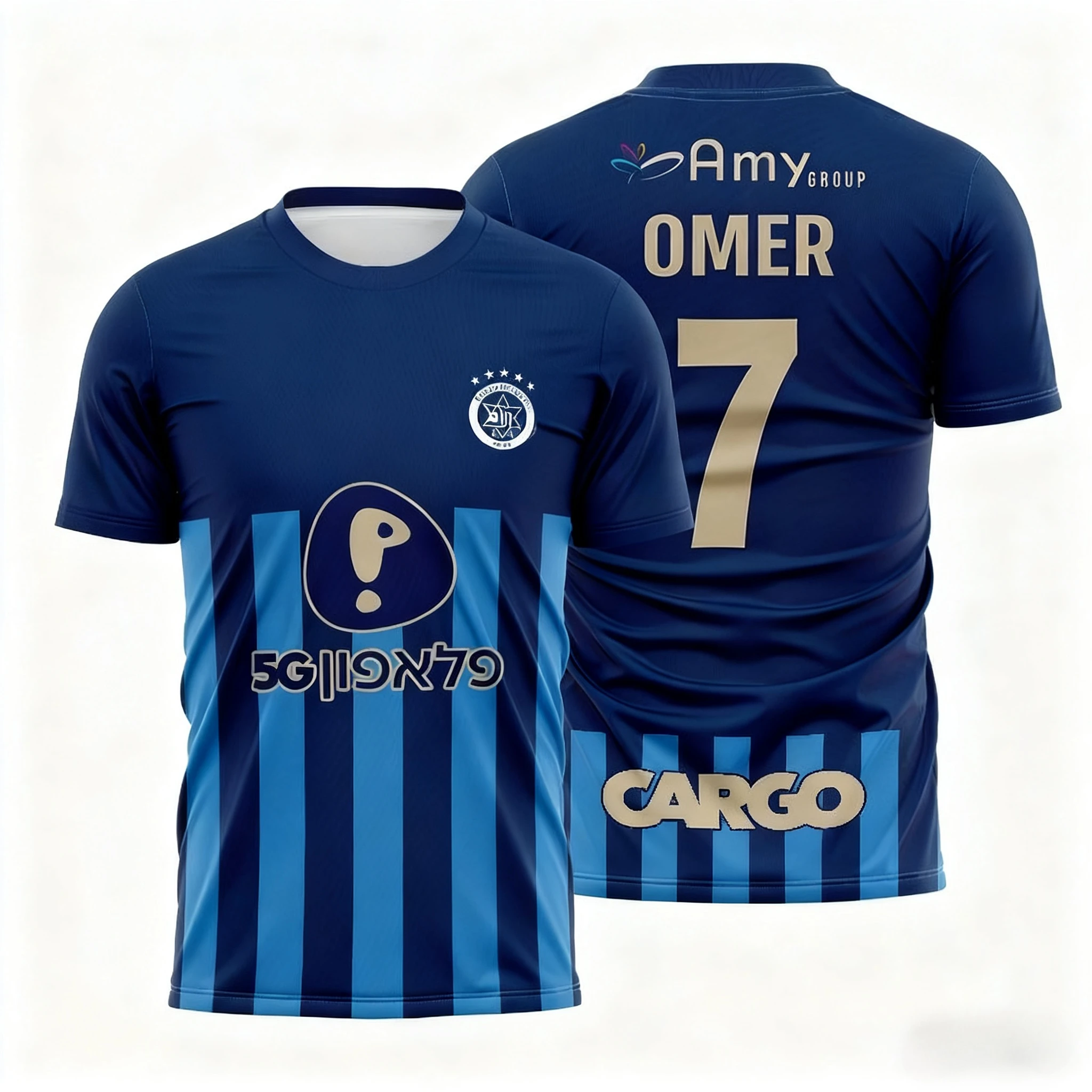 Color: Blue, Size: 4XL - The Latest Breathable Men's and Women's T-shirts for The Daily Training of Maccabi Tel Aviv Football Club in 2026