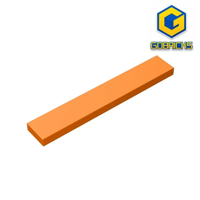 Color: Yellow - Gobricks GDS-564 Tile 1 x 6 compatible with lego 6636 pieces of children's toys Building Blocks Technical