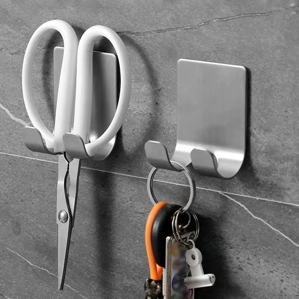 Color: Light Grey - Punch-free Razor Holder, Storage Hook, Space Aluminum Multi-purpose Bathroom Accessories