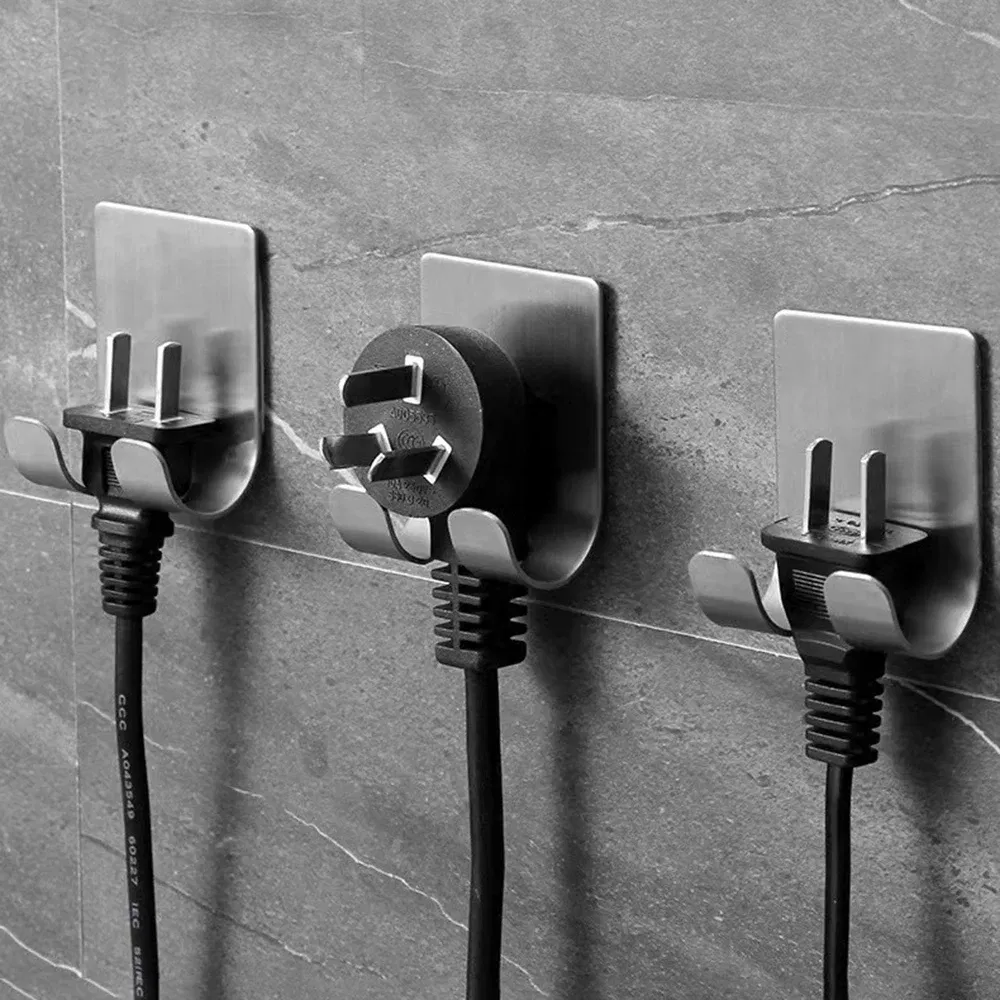 Color: Light Grey - Punch-free Razor Holder, Storage Hook, Space Aluminum Multi-purpose Bathroom Accessories