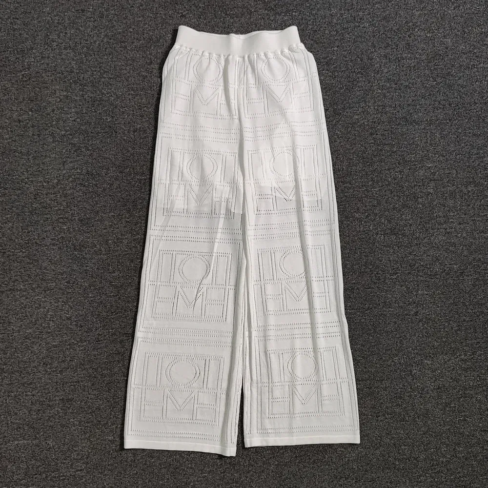 Color: Beige, Size: XS - LUXURY-Casual Commuter Pants for Women, High Waist, Straight Tube Pants, Spring and Summer, 2025 Hollow Camisole Skirt