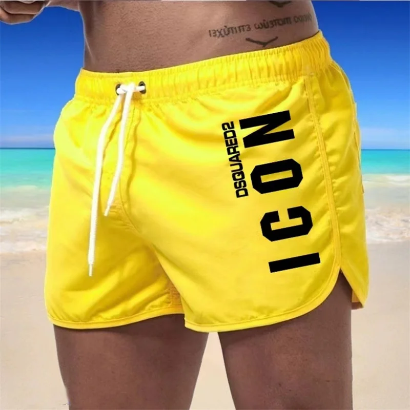 Color: Blue, Size: M - Summer men's luxury beach pants clothing quick dry gym jogging sexy shorts vacation casual swimming trunks