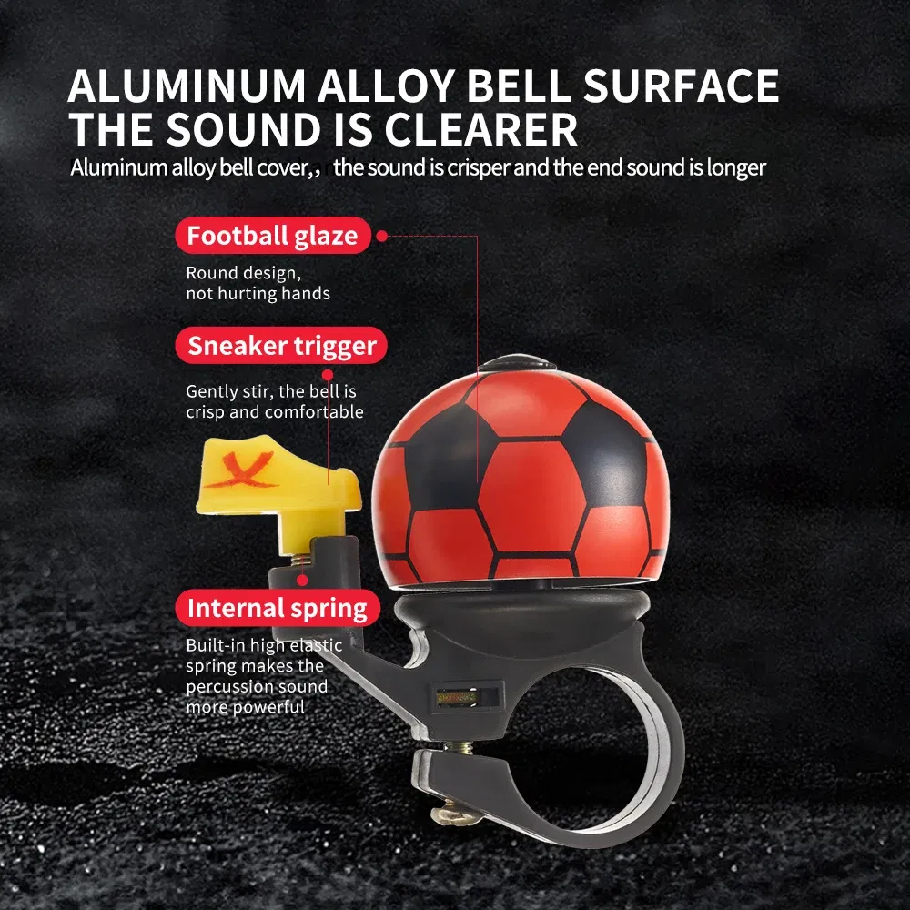 Color: Yellow - VXM Bicycle Bell Loud Mini Cartoon Football Road Cycling MTB Bike Aluminum Bell Ring Safety Football Bell Ring Horn Handlebar