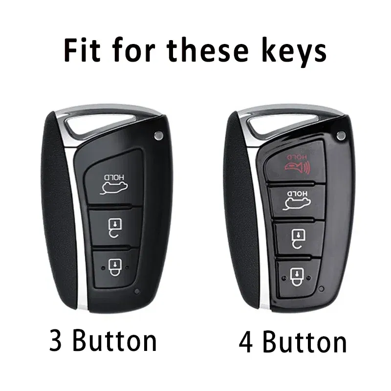 Color Name: WHITE - For Hyundai Grandeur HG Sedan Genesis G80 Santa Fe 3DM Grand SantaFe 2018 IX45 EQUUS Azera TPU Remote Key Case Cover Holder