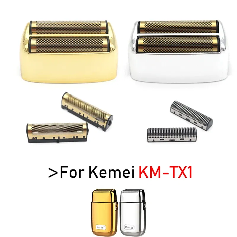 Color: GRAY - For Kemei KM-TX1 Electric Shaver Original High Quality Replacement Double Foiled Blade Net Cover Repair Accessories Wholesales