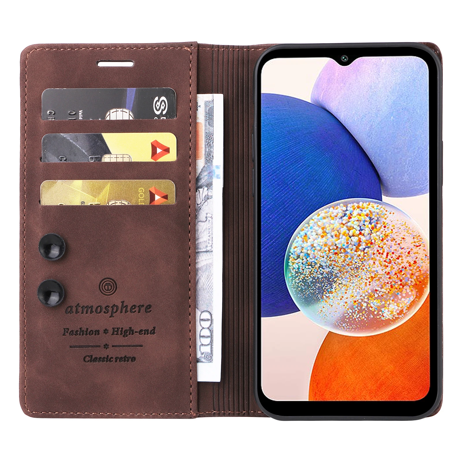 Color: Red, Material: ABS - Leather Wallet Case For Samsung Galaxy A15 A05 A14 A24 A34 A54 A13 A23 A33 A53 A73 A52 A32 A22 A12 A72 A03S A04S Flip Book Cover