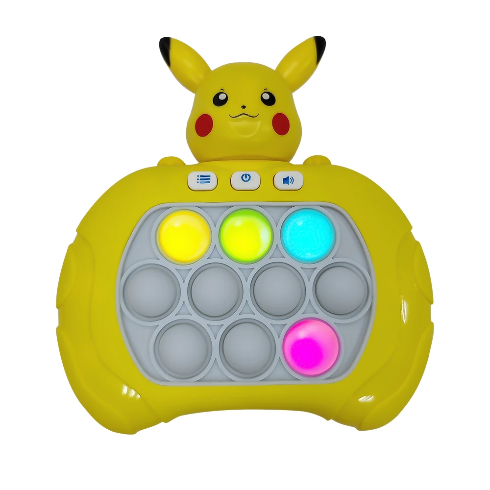 Color: Beige - 2024 New Pikachu Quick Push Game Pop Up Fidget Bubble Electronic Pop it Pro Game Light AntiStress Toys For Adult Kids Gift 2024