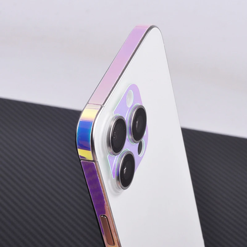 Color: Gold - Luminous Edge Film Phone Frame Protective Sticker For IPhone 15 14 13 12 Pro Max Side Skin Anti-Scratch Border Protector