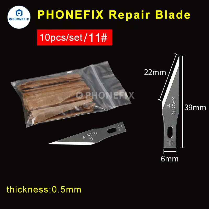 Color: Gold - 10pcs #4A #11 #18 Scalpel Knife Blades Engraving Non-Slip Metal Scalpel Knife Replacement Craft Blades PCB Repair Hand Tools
