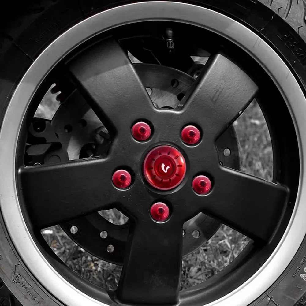 Color: Red - For Piaggio Vespa GTS Sprint Primavera LX LXV 50 125 250 300 Scooter Accessories Wheel Hole Cover Cap