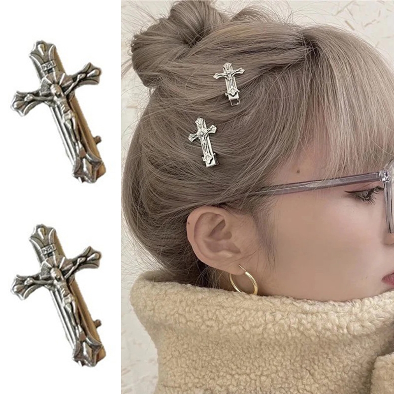 Color: GRAY, Ships From: CHINA - Gothic  Hair Clip Punk Bangs Duckbill Clips Halloween Hair Barrettes Cosplay Hairpin Retro Hair Styling Accessories Dropshipping