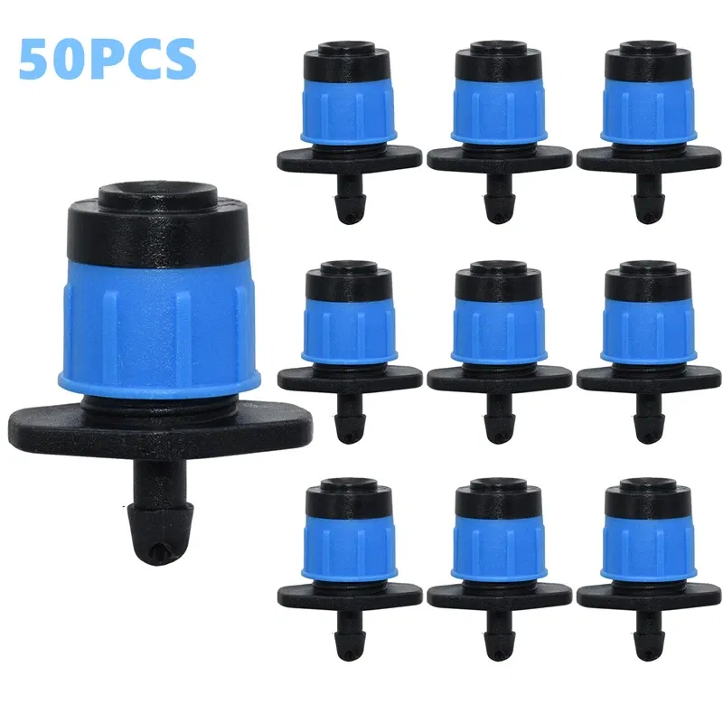 Color: WHITE - 50/100 PCS Garden Micro Watering Sprinklers 360 Degrees Rotating Nozzle Mini Spraying 4/7mm Hose for Flower Garden Greenhouse