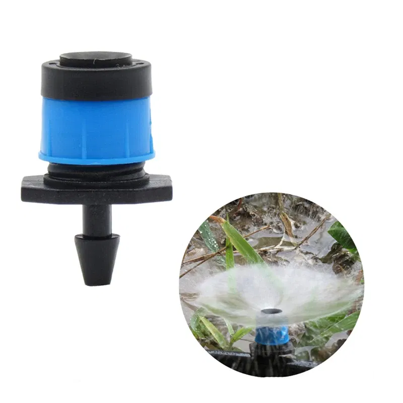 Color: WHITE - 50/100 PCS Garden Micro Watering Sprinklers 360 Degrees Rotating Nozzle Mini Spraying 4/7mm Hose for Flower Garden Greenhouse