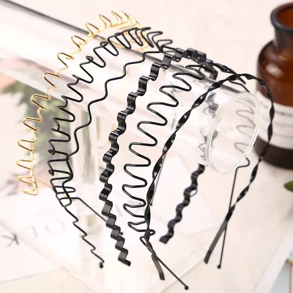 Color: black - New Fashion Mens Hairband Unisex Black Flexible Wavy Hair Head Hoop Band Women Sports Headband Hair Accessories