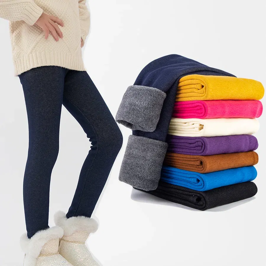 Color: Yellow, Size: 68, Ships From: CHINA - SheeCute Girls Winter Warm Pants Kids Fleece Lined Leggings for 3-11 Years SCW7101