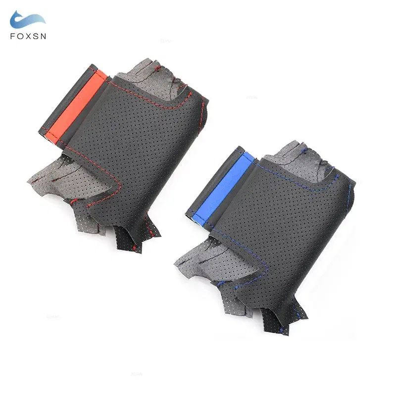 Color Name: black - For Renault Clio 3 RS 2005 2006 2007 2008 2009 2010 2011 2012 2013 Hand-stitch Car Steering Wheel Cover Perforated Leather Trim