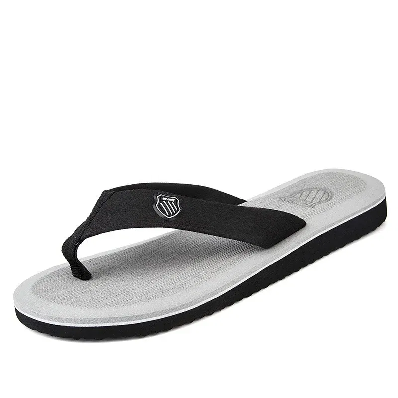 Color: Yellow, Shoe Size: 41 - 2024 New Shoes Men Summer Men Flip Flops High Quality Beach Sandals Anti-slip Zapatos Hombre Casual Shoes Man Slippers