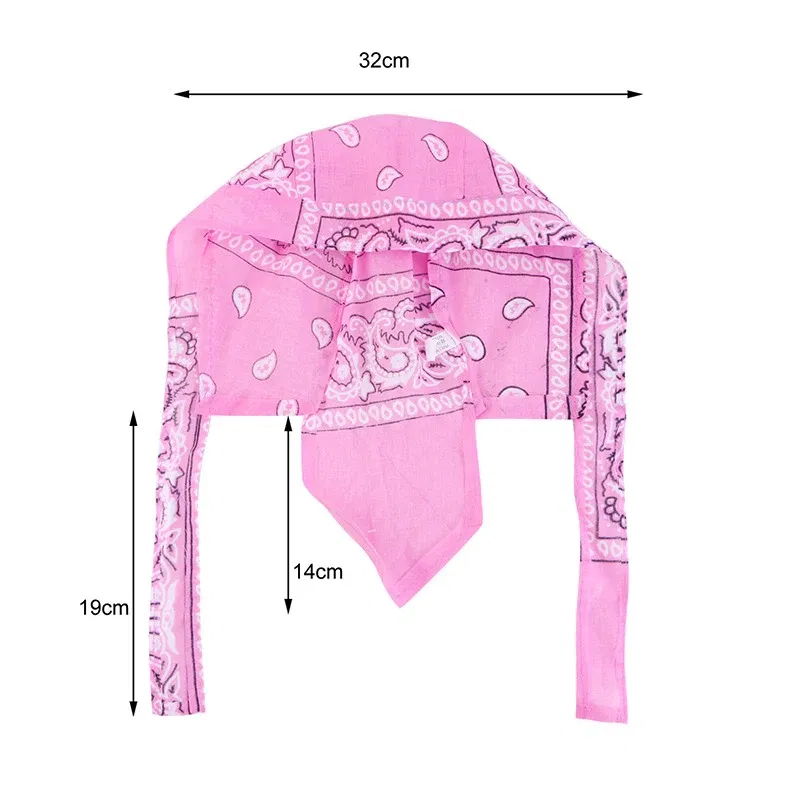 Color: Pink - Cotton Cycling Pirate Bandana Men Women Headwraps Bike Headband Headcloth Sweat Wicking Beanie Hip-hop Turban Head Scarf