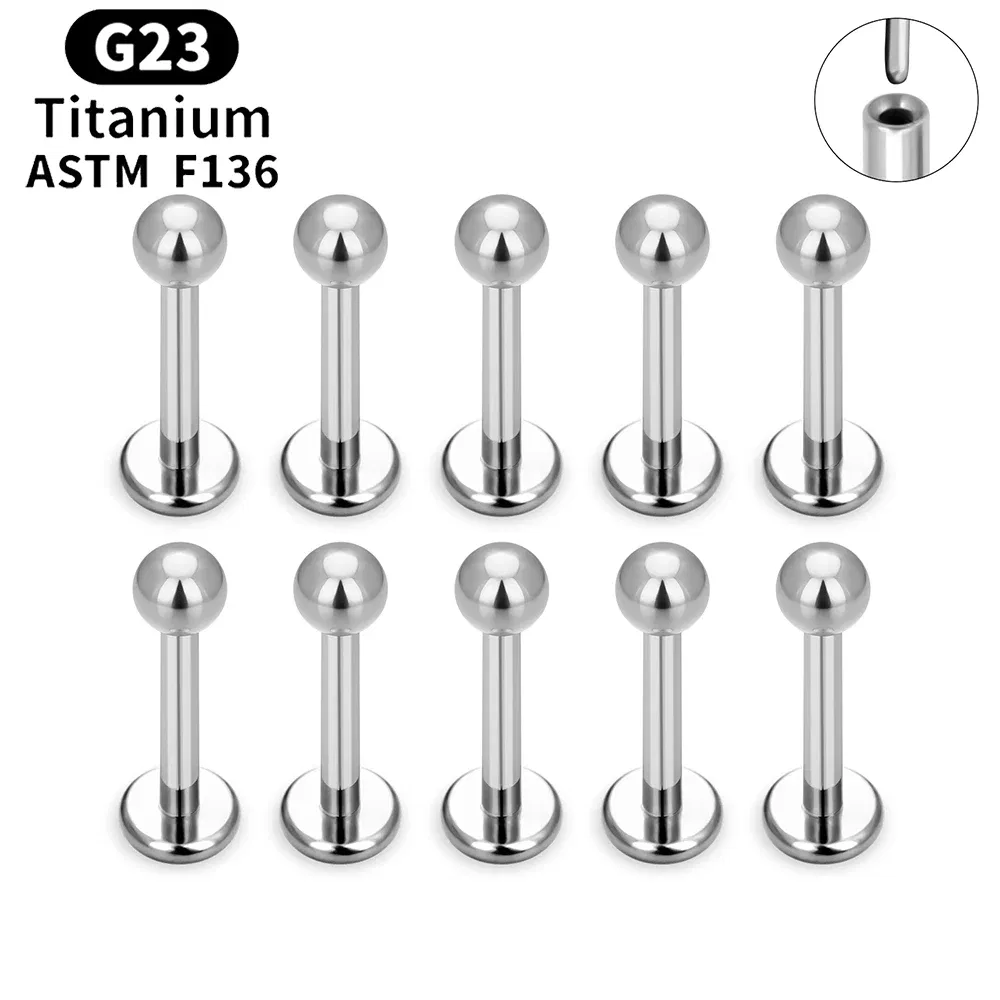 Metal color: Light Yellow Gold Color, Ships From: CHINA, Main Stone Color: Orange - 10PCS ASTM F136 G23 Titanium Piercing Labret Lip Ring Stud Earring CZ Ear Tragus Cartilage Helix Daith Pierc Jewelry 16/18/20g