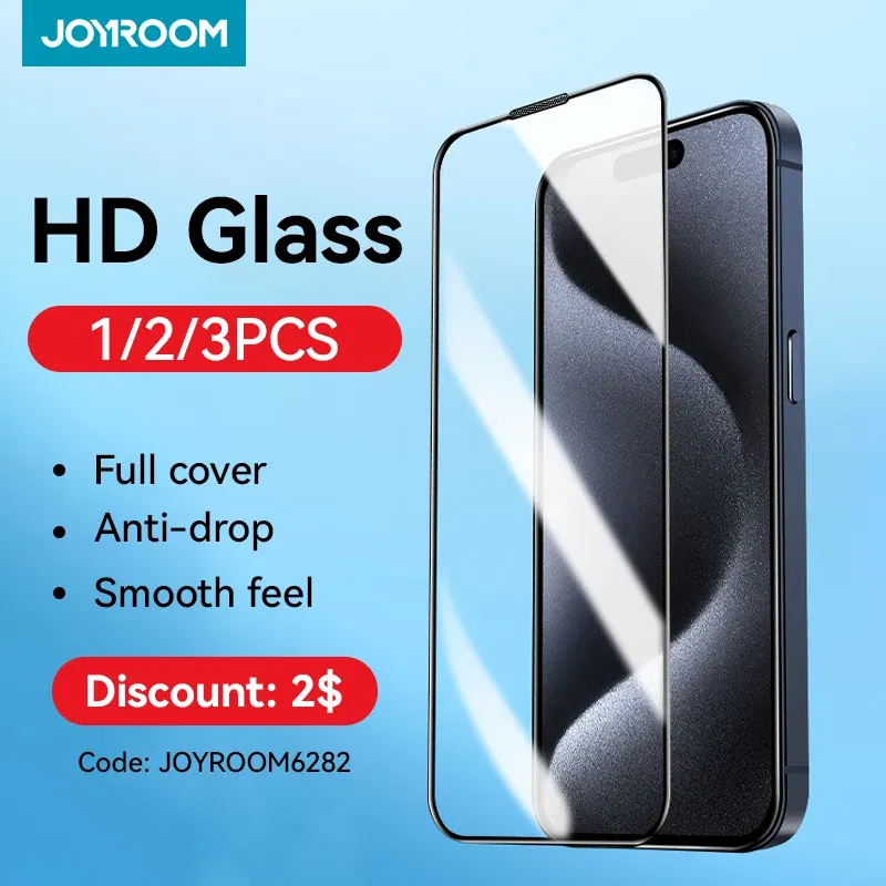 Bundle: Bundle 4, Material: High Definition - Joyroom 1/2/3pcs HD Glass Screen Protector for iPhone 15 14 13 12 11 Pro Max Full Screen Tempered Glass Protection for iPhone 15