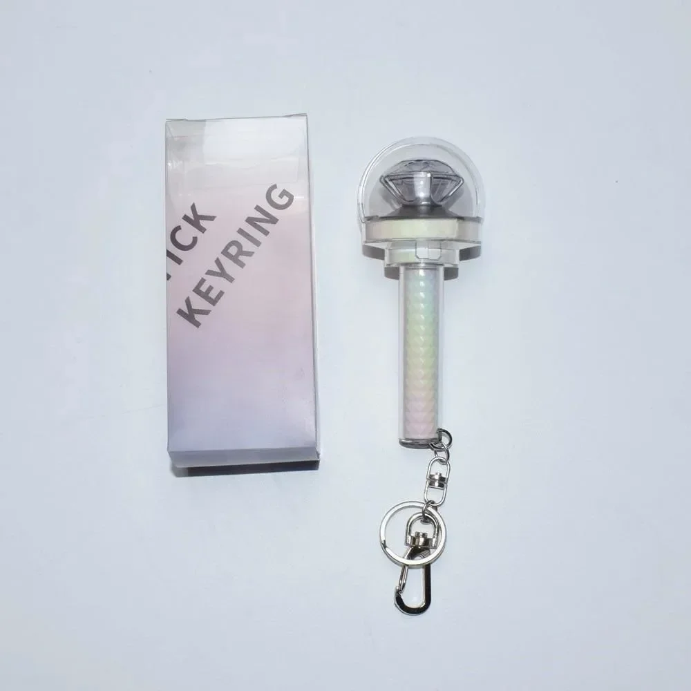 Color: WHITE - Kpop Idol JEONGHAN HOSHI WONWOO JUN THE8 Mini Lightstick Key Ring Glow Stick Keychains for Carat Gift