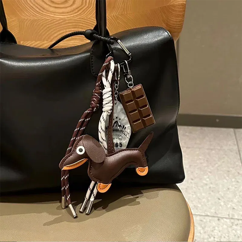 Color: Orange - DIY Bag Pendant Creative Bread Weaving Rope Colorful Nylon Lanyard Car Keychain Couple Multi-purpose Bag Hanging Accessories