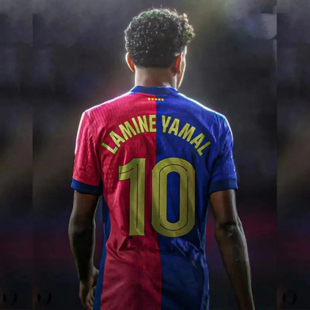 Color: green, Size: 9T - Lamine Yamal Soccer Jersey - #10 Classic Blue & Red Stripes Design Player Name & Number Print Perfect for Football Fans
