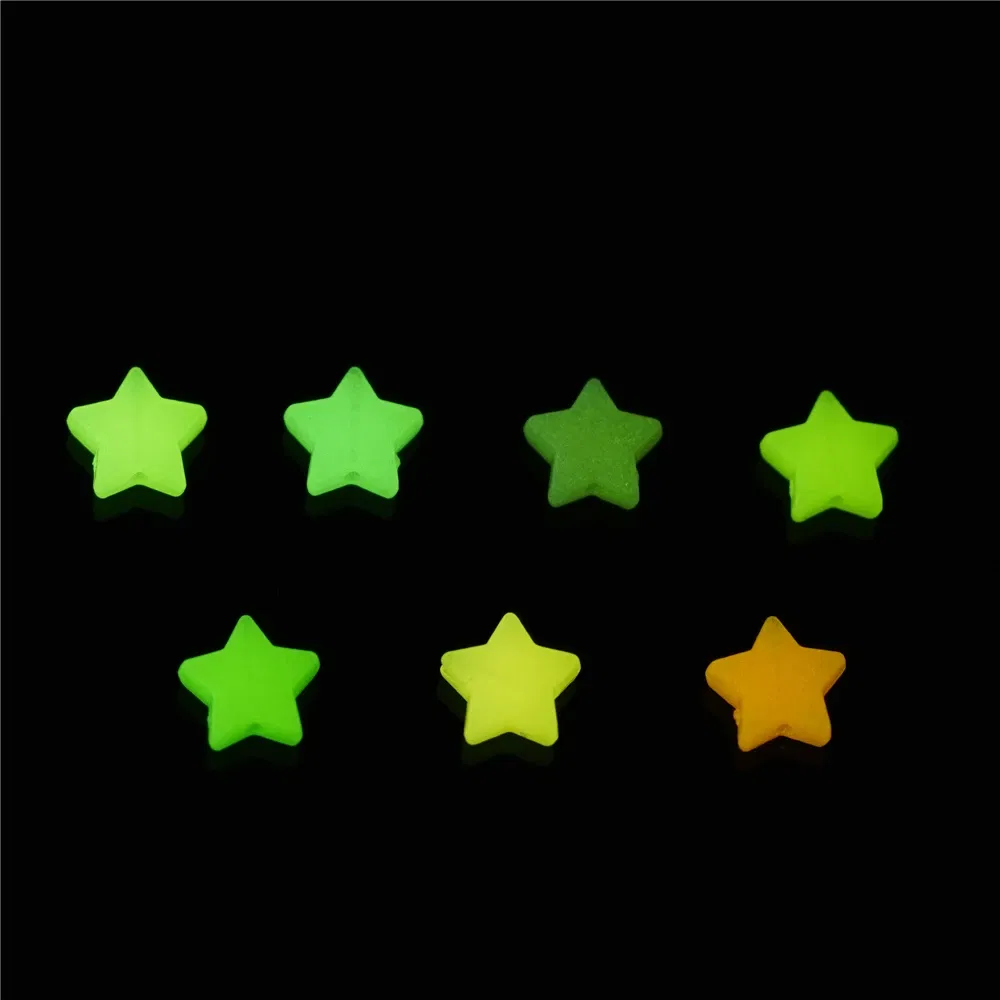 Color: Orange, Item Diameter: 2mm - 50Pcs Luminous Star Beads Heart Shape Acrylic Beads Loose Spacer Beads for Jewelry Making DIY Bracelet Necklace Accessories