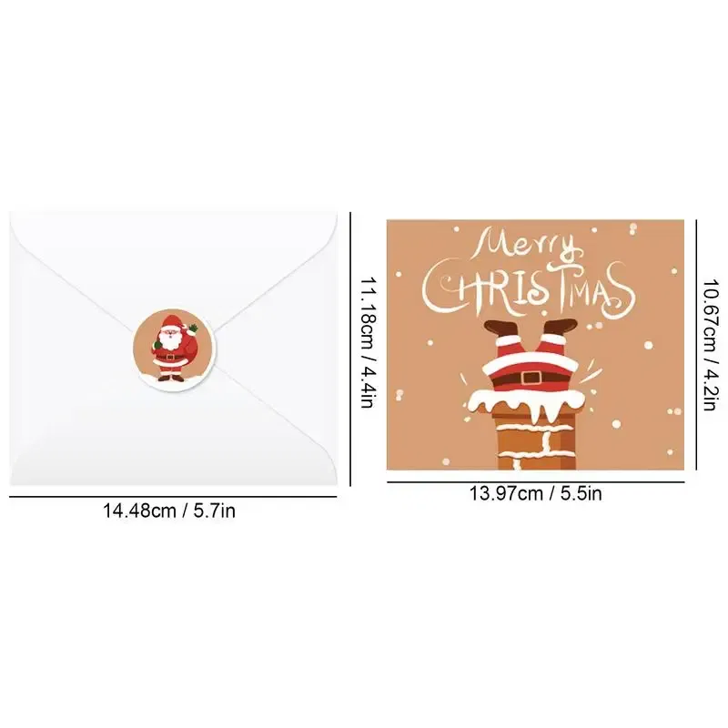 Color: Red, Ships From: United States - Christmas Greeting Cards Christmas Cards Greeting Card Card Gifts With White Envelopes & Stickers Christmas Paper Note Cards For