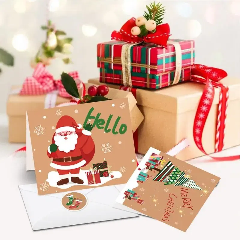 Color: Red, Ships From: United States - Christmas Greeting Cards Christmas Cards Greeting Card Card Gifts With White Envelopes & Stickers Christmas Paper Note Cards For