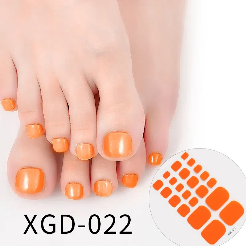 Color: Blue - 1Pcs Nail Stickers Toe Nail Wrap Nail Art Full Cover Sticker Fashion Designs Sticker Summer Beach Holiday Style Pedicure