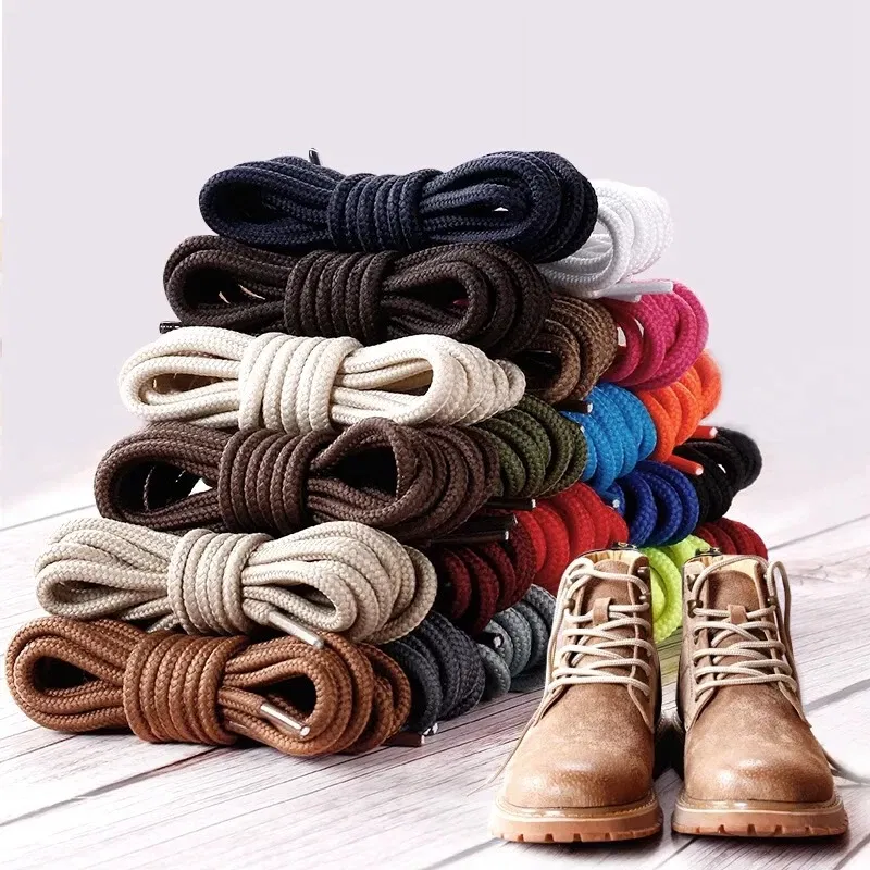 Color: Dark Grey, Length: 120cm, Ships From: CHINA - 1Pair Polyester Solid Classic Round Shoelaces Martin Boot Shoelace Casual Sports Boots shoes Lace 90cm/120cm/150cm 21 Colors