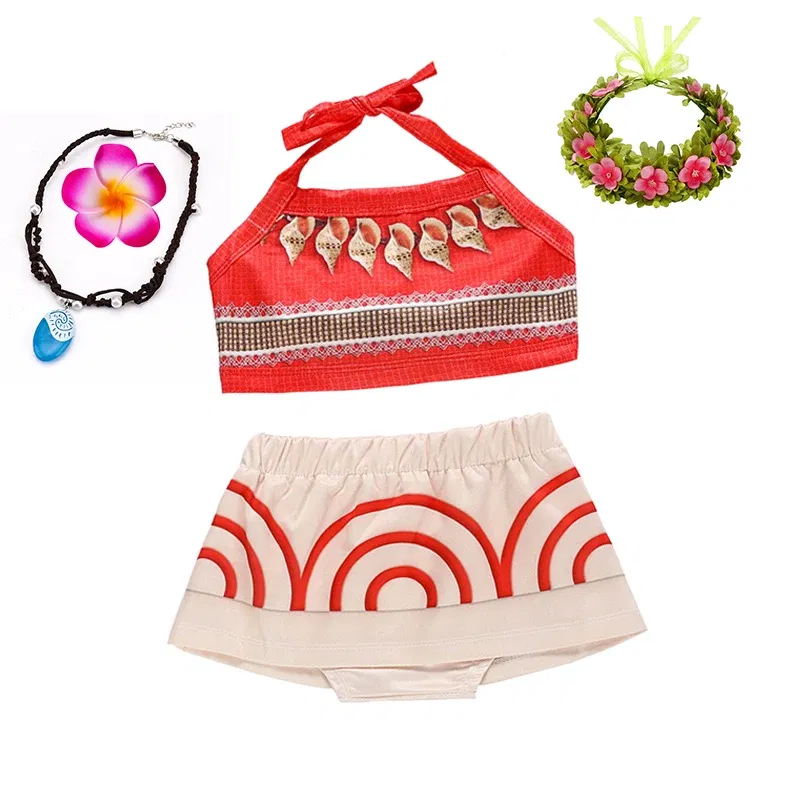 Color: GRAY, Kid Size: 11 - Little Girls Dress up Moana Baby Kids Two Pieces Set Top +Pants Infant Vaiana Role Play Festival Princess Costume Casual Clothes