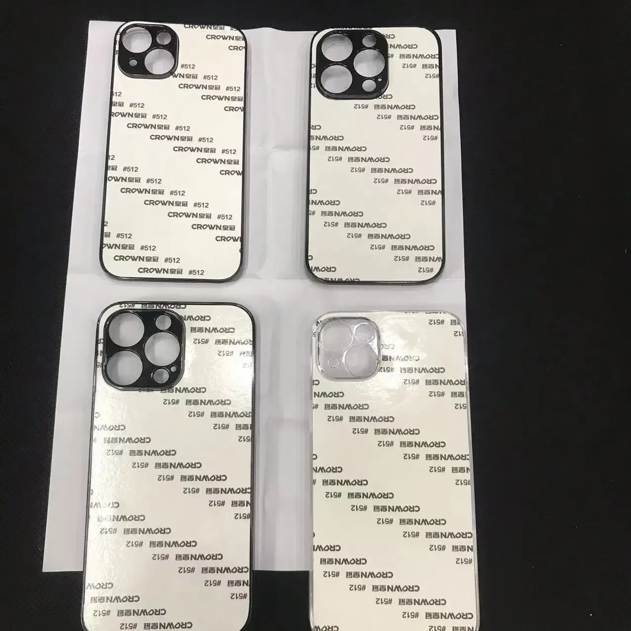 Color: black, Material: EVA - 5pcs  plastic Sublimation Blank Cover Case For iPhone 16 15 14 13 12 11 12 Pro Max With Aluminium Plate