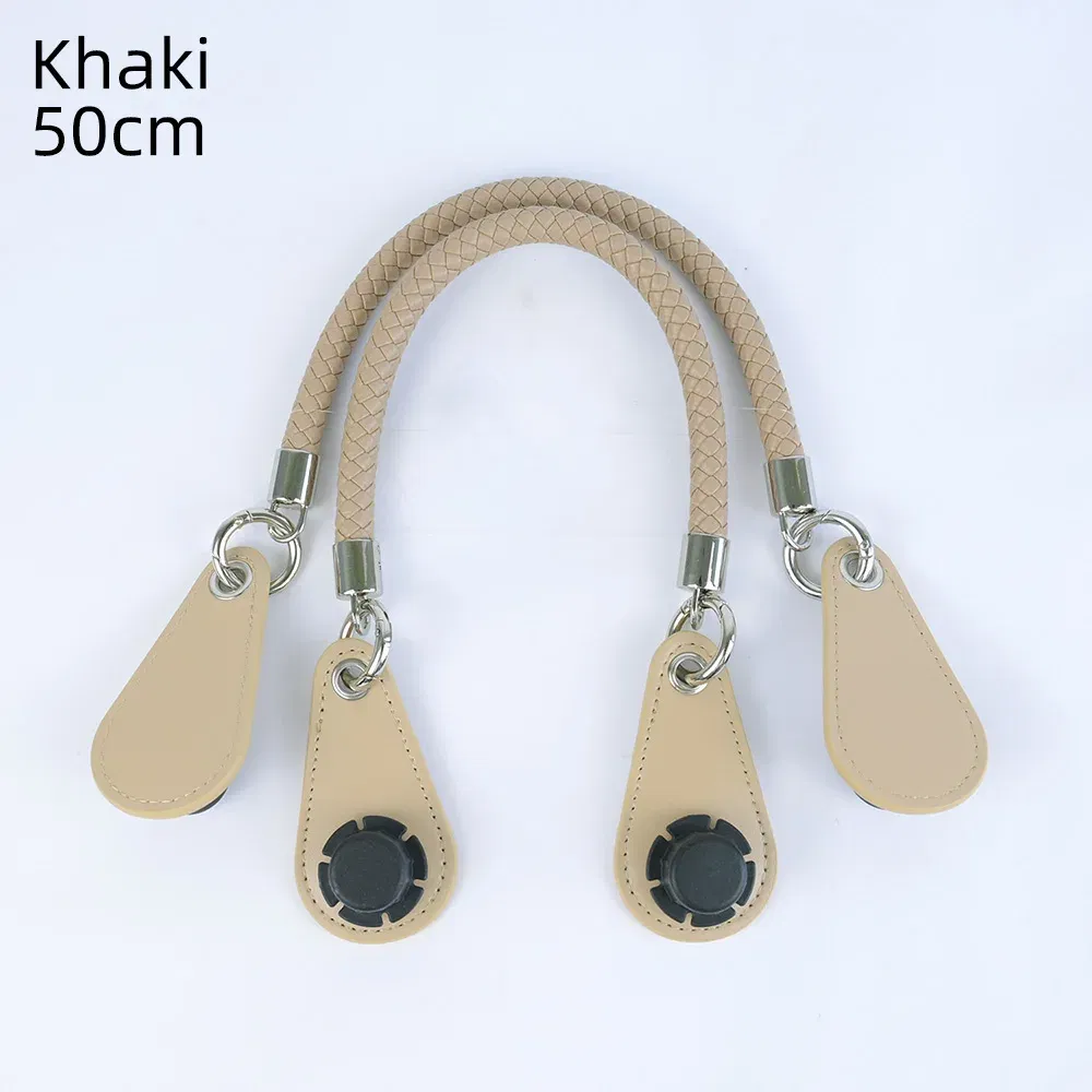 Color: PURPLE, Ships From: CHINA - New 1 pair Obag PU Woven braided leather Rope Handles straps round handlefor O Bag accessoires