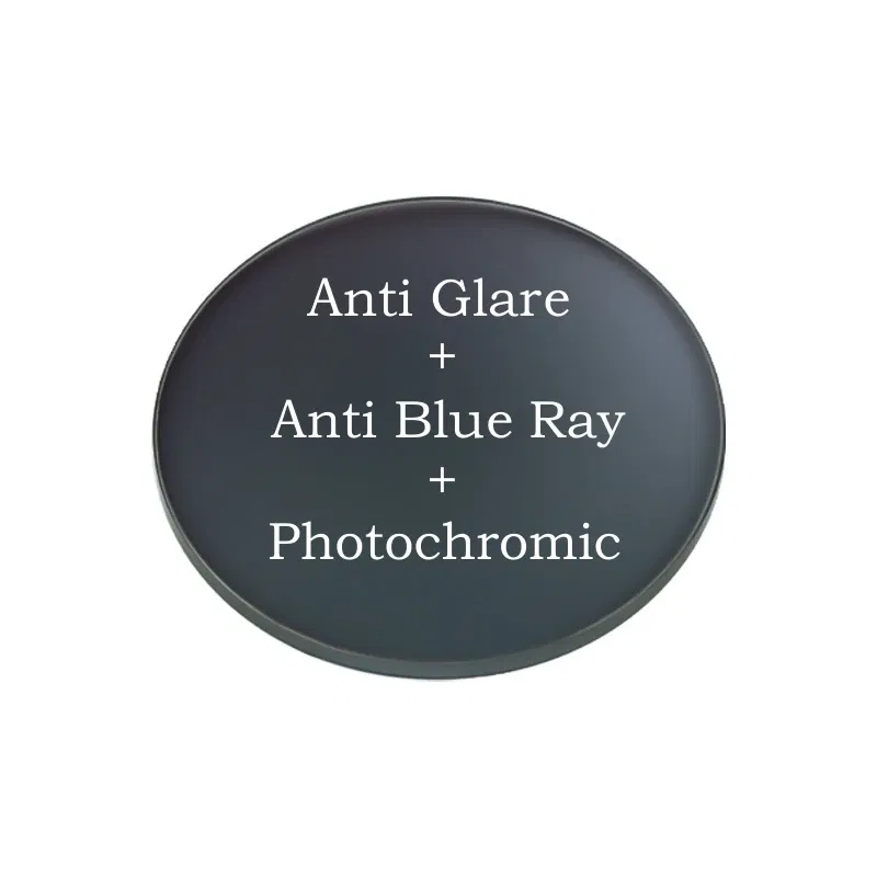 Lenses Color: black - MOMOJA 1.56/1.61 Chameleon Driving Lens Anti-blue Ray Anti-glare Photochromic Lens Anti-scratch Anti-reflection HMC lens 1 pair