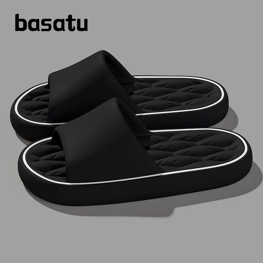 Color: Blue, Shoe Size: 38-39, Ships From: CHINA - BASATU Fashion Summer Cartoon Home Shoes Non-slip Soft Slides Lithe Comfort Sandals Men Women Couple Slippers Trendy Slippers