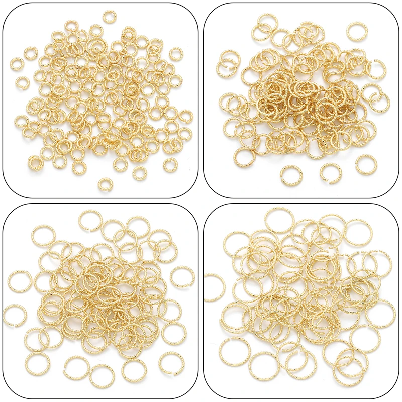 Color: Brown - 20Pcs 4/6/8/10mm Silver/14K Gold Plated Brass Jump Rings Open Loops for Earring Bracelet Necklace DIY Jewelry Making Findings